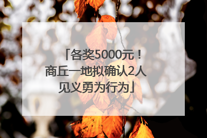 各奖5000元！商丘一地拟确认2人见义勇为行为