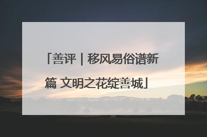 善评｜移风易俗谱新篇 文明之花绽善城