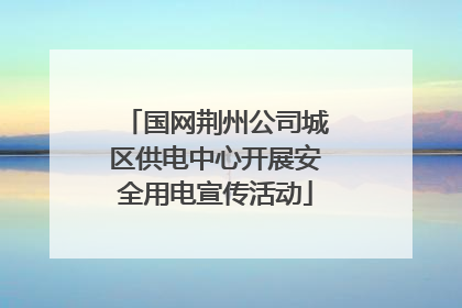 国网荆州公司城区供电中心开展安全用电宣传活动