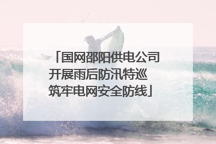 国网邵阳供电公司开展雨后防汛特巡 筑牢电网安全防线