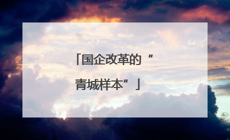 国企改革的“青城样本”
