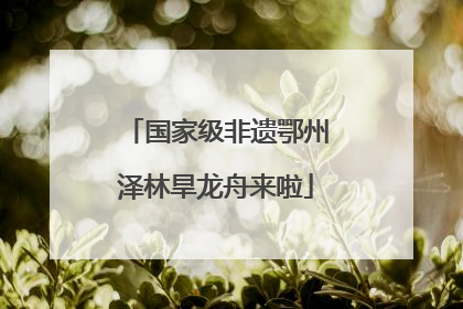 国家级非遗鄂州泽林旱龙舟来啦