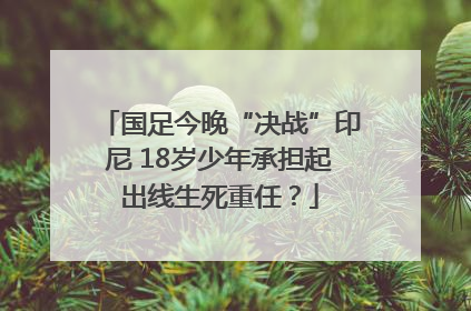 国足今晚“决战”印尼 18岁少年承担起出线生死重任？