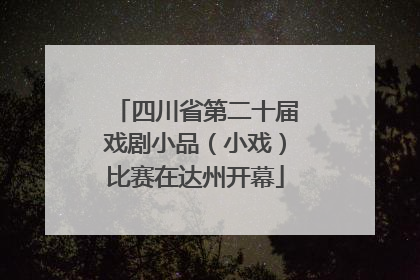 四川省第二十届戏剧小品（小戏）比赛在达州开幕