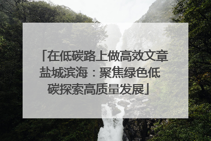 在低碳路上做高效文章 盐城滨海：聚焦绿色低碳探索高质量发展