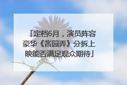 定档6月，演员阵容豪华《酱园弄》分拆上映能否满足观众期待