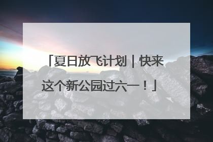 夏日放飞计划｜快来这个新公园过六一！