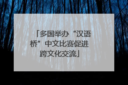 多国举办“汉语桥”中文比赛促进跨文化交流