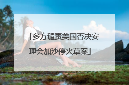 多方谴责美国否决安理会加沙停火草案