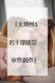 大理州1名干部接受审查调查
