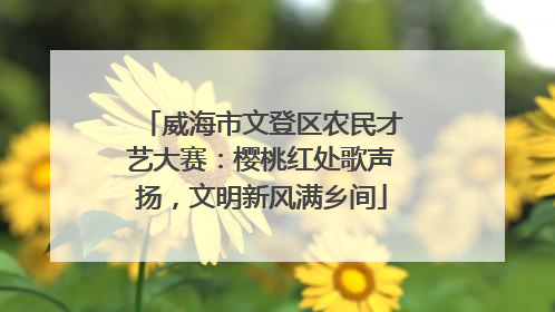 威海市文登区农民才艺大赛：樱桃红处歌声扬，文明新风满乡间