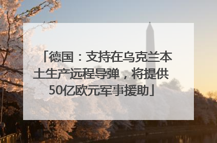 德国：支持在乌克兰本土生产远程导弹，将提供50亿欧元军事援助