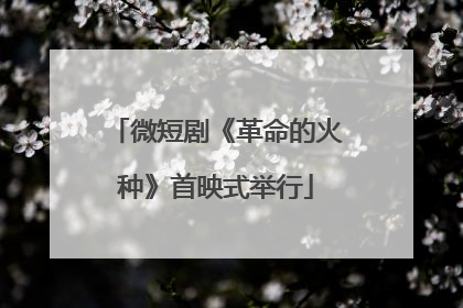 微短剧《革命的火种》首映式举行
