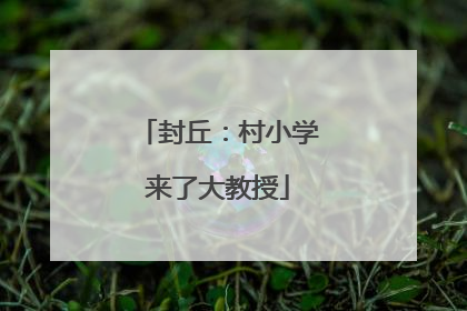 封丘：村小学来了大教授