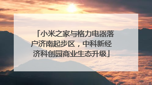 小米之家与格力电器落户济南起步区，中科新经济科创园商业生态升级