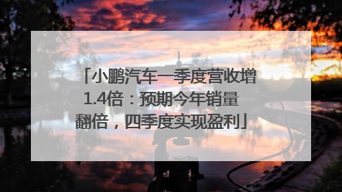 小鹏汽车一季度营收增1.4倍：预期今年销量翻倍，四季度实现盈利