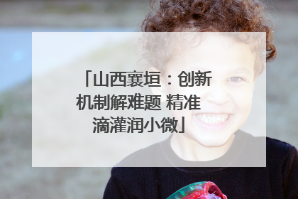 山西襄垣：创新机制解难题 精准滴灌润小微
