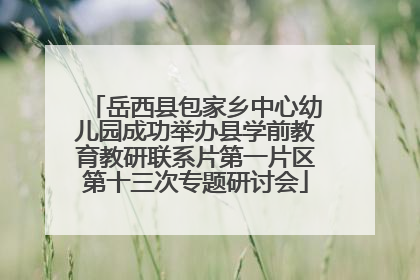 岳西县包家乡中心幼儿园成功举办县学前教育教研联系片第一片区第十三次专题研讨会