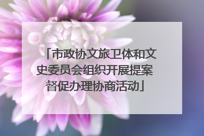市政协文旅卫体和文史委员会组织开展提案督促办理协商活动