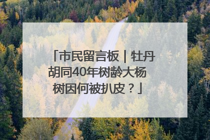 市民留言板｜牡丹胡同40年树龄大杨树因何被扒皮？