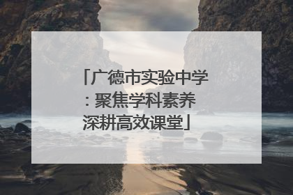 广德市实验中学：聚焦学科素养 深耕高效课堂