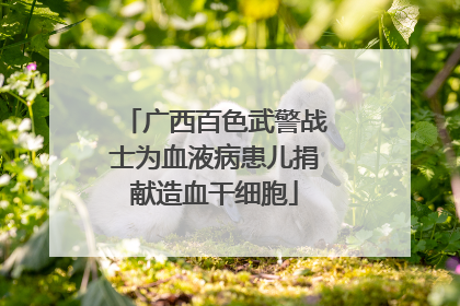 广西百色武警战士为血液病患儿捐献造血干细胞