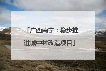 广西南宁：稳步推进城中村改造项目