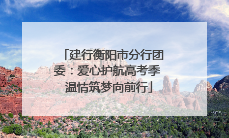 建行衡阳市分行团委：爱心护航高考季 温情筑梦向前行