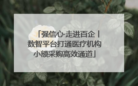 强信心·走进百企丨数智平台打通医疗机构小额采购高效通道