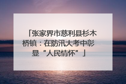 张家界市慈利县杉木桥镇：在防汛大考中彰显“人民情怀”