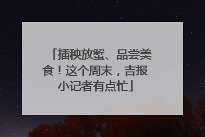 插秧放蟹、品尝美食！这个周末，吉报小记者有点忙