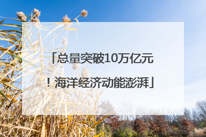 总量突破10万亿元！海洋经济动能澎湃