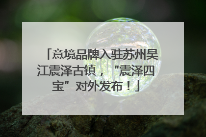 意境品牌入驻苏州吴江震泽古镇，“震泽四宝”对外发布！