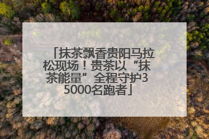 抹茶飘香贵阳马拉松现场！贵茶以“抹茶能量”全程守护35000名跑者
