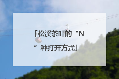 松溪茶叶的“N”种打开方式