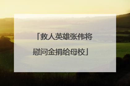 救人英雄张伟将慰问金捐给母校