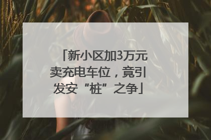 新小区加3万元卖充电车位，竟引发安“桩”之争