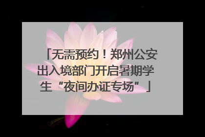 无需预约！郑州公安出入境部门开启暑期学生“夜间办证专场”