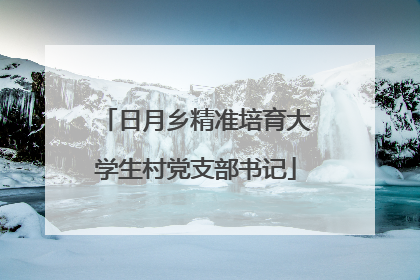 日月乡精准培育大学生村党支部书记