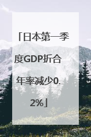 日本第一季度GDP折合年率减少0.2%