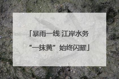 暴雨一线 江岸水务“一抹黄”始终闪耀