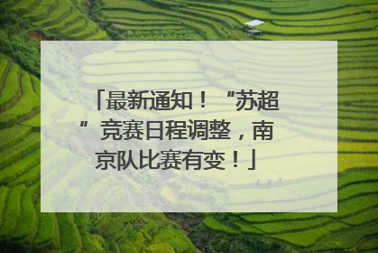 最新通知！“苏超”竞赛日程调整，南京队比赛有变！