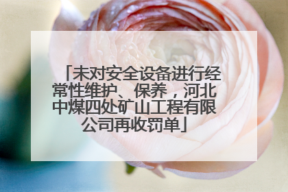 未对安全设备进行经常性维护、保养，河北中煤四处矿山工程有限公司再收罚单