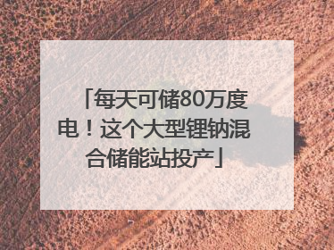 每天可储80万度电！这个大型锂钠混合储能站投产