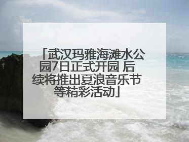武汉玛雅海滩水公园7日正式开园 后续将推出夏浪音乐节等精彩活动