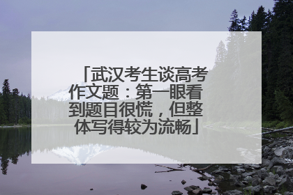 武汉考生谈高考作文题：第一眼看到题目很慌，但整体写得较为流畅