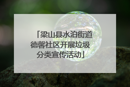 梁山县水泊街道德馨社区开展垃圾分类宣传活动