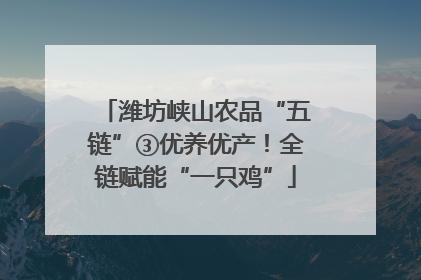 潍坊峡山农品“五链”③优养优产！全链赋能“一只鸡”