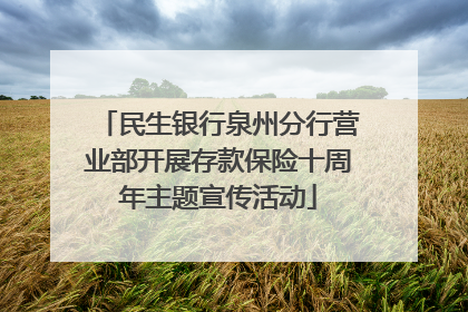民生银行泉州分行营业部开展存款保险十周年主题宣传活动