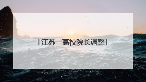 江苏一高校院长调整